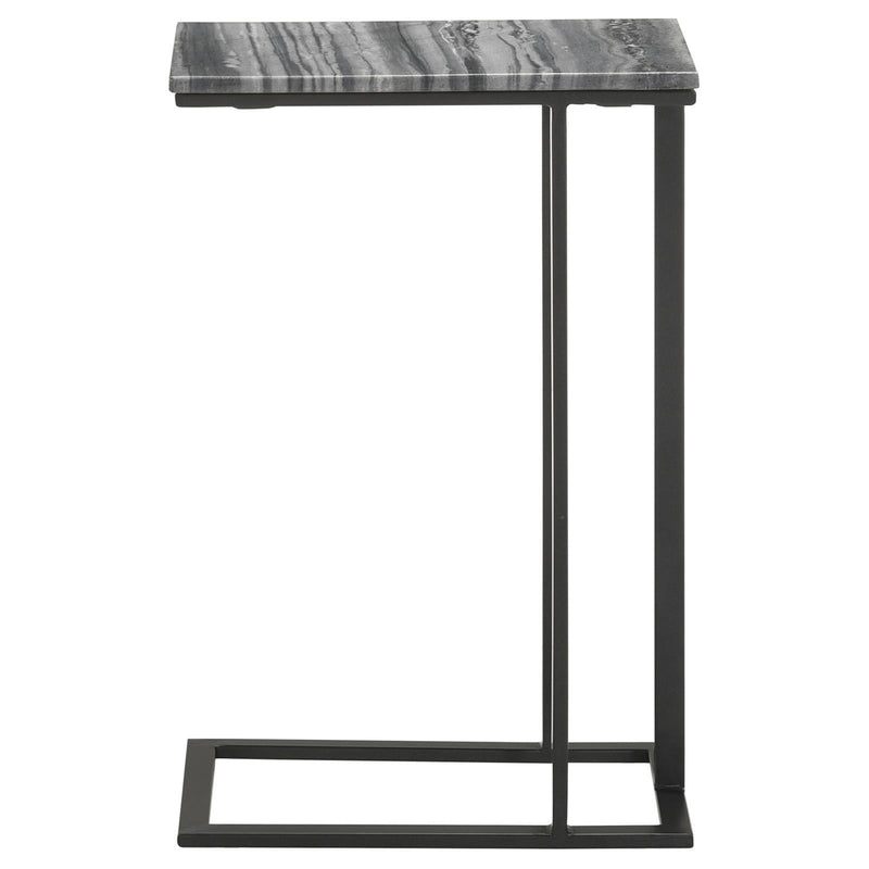  Coaster Furniture Vicente 936034 Marble Top C-Shaped Sofa Side Table - Grey IMAGE 6