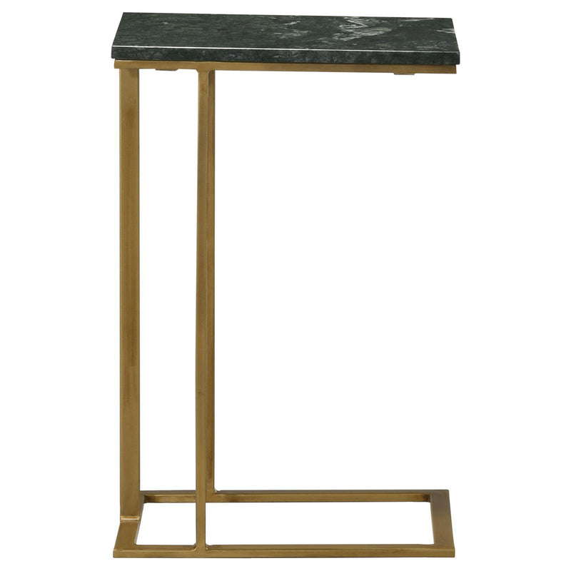  Coaster Furniture Vicente 936035 Marble Top C-Shaped Sofa Side Table - Green IMAGE 10