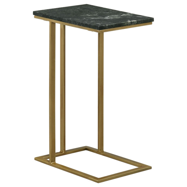  Coaster Furniture Vicente 936035 Marble Top C-Shaped Sofa Side Table - Green IMAGE 1