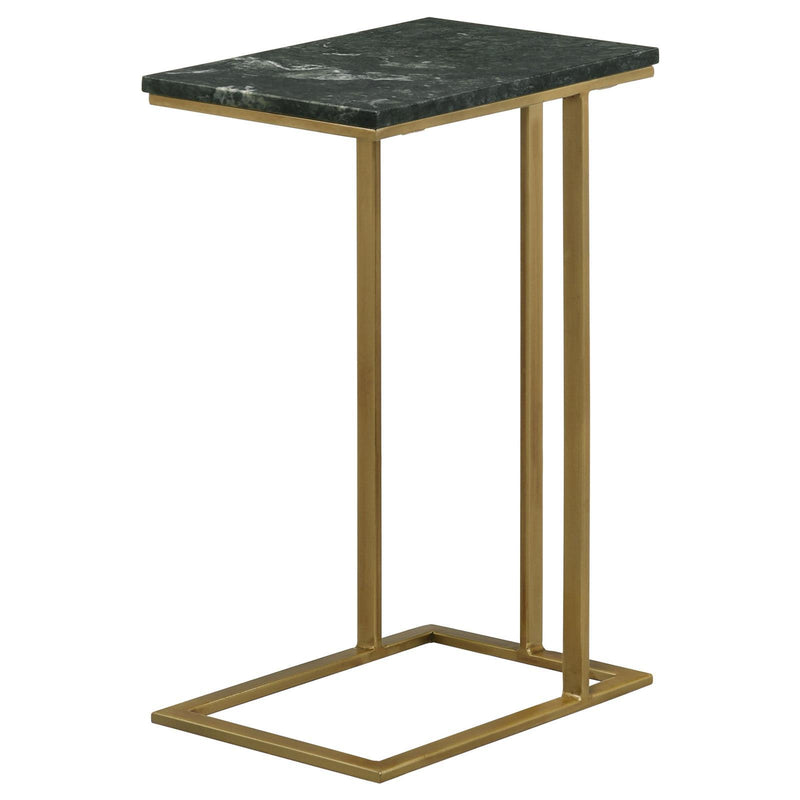  Coaster Furniture Vicente 936035 Marble Top C-Shaped Sofa Side Table - Green IMAGE 5