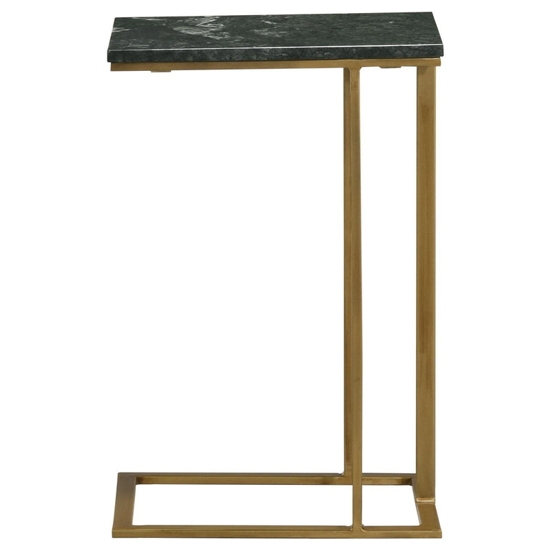  Coaster Furniture Vicente 936035 Marble Top C-Shaped Sofa Side Table - Green IMAGE 6