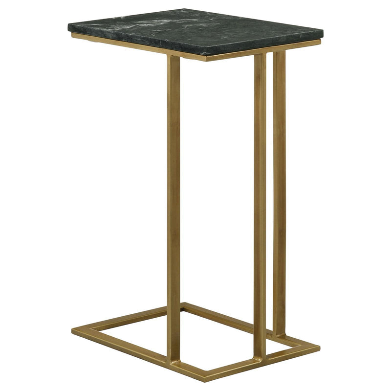  Coaster Furniture Vicente 936035 Marble Top C-Shaped Sofa Side Table - Green IMAGE 7