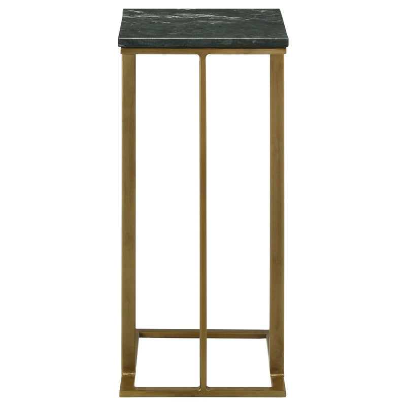  Coaster Furniture Vicente 936035 Marble Top C-Shaped Sofa Side Table - Green IMAGE 8