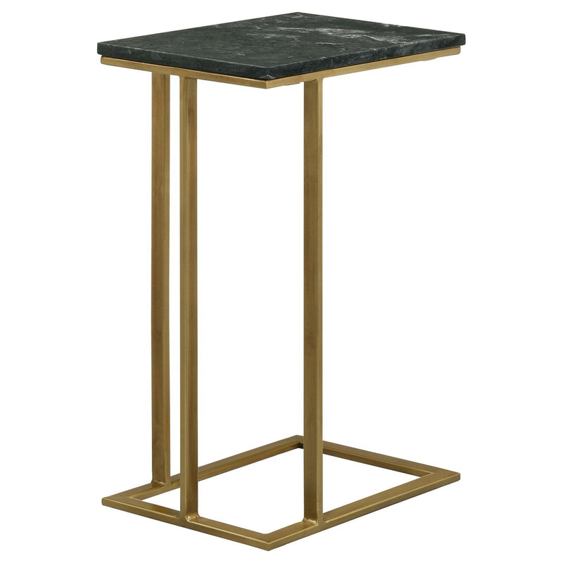  Coaster Furniture Vicente 936035 Marble Top C-Shaped Sofa Side Table - Green IMAGE 9