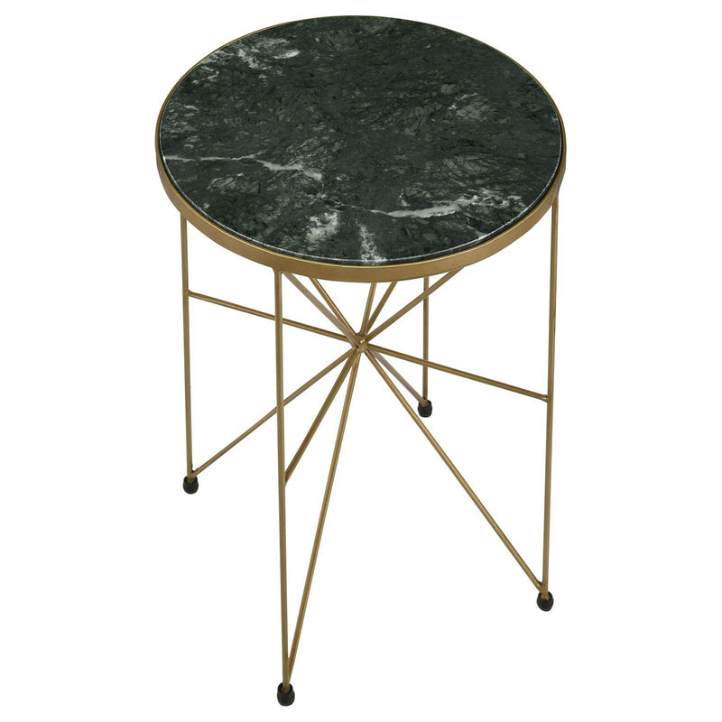  Coaster Furniture Eliska 936061 Round Green Marble Top Accent Side Table - Antique Gold IMAGE 3
