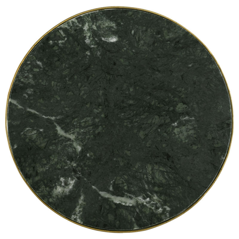 Coaster Furniture Eliska 936061 Round Green Marble Top Accent Side Table - Antique Gold IMAGE 6