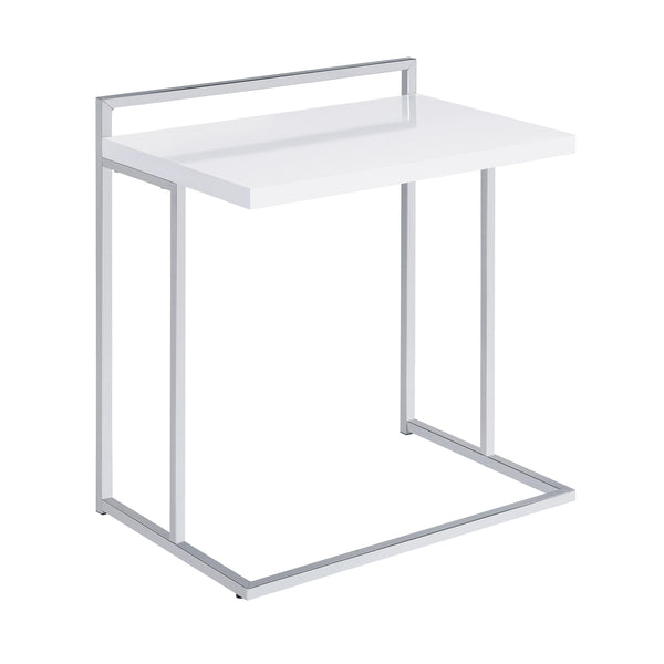  Coaster Furniture Dani 936118 Rectangular C-Shaped Sofa Side Table - White High Gloss IMAGE 1