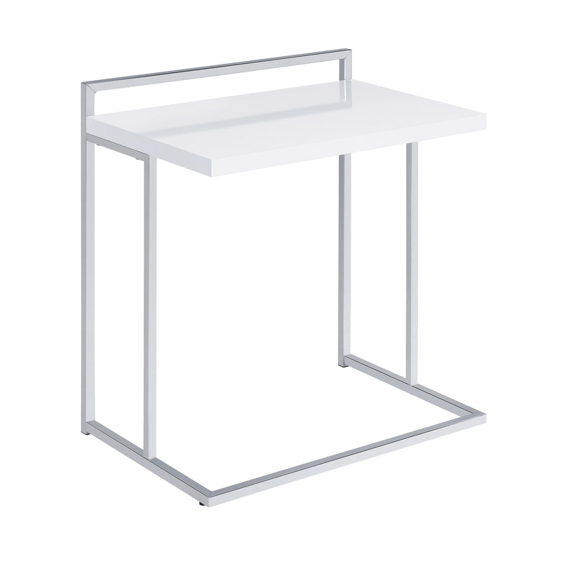  Coaster Furniture Dani 936118 Rectangular C-Shaped Sofa Side Table - White High Gloss IMAGE 1