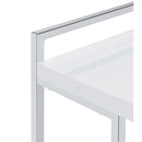  Coaster Furniture Dani 936118 Rectangular C-Shaped Sofa Side Table - White High Gloss IMAGE 3