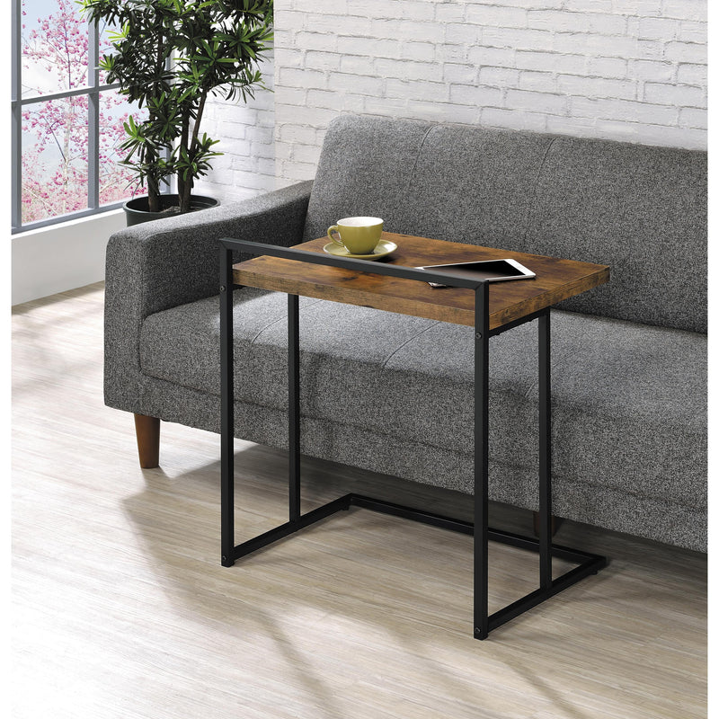  Coaster Furniture Dani 936122 Rectangular C-Shaped Sofa Side Table - Rustic Nutmeg IMAGE 2