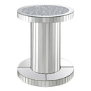  Coaster Furniture Dorielle 936125 Round Mirrored Acrylic Crystal Side Table - Silver IMAGE 1