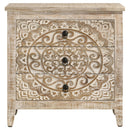  Coaster Furniture Mariska 950390 3-Drawer Wood Mandala Cabinet - Distressed White IMAGE 3
