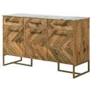  Coaster Furniture Keaton 951138 3-door Marble Top Herringbone Accent Cabinet - Natural IMAGE 5