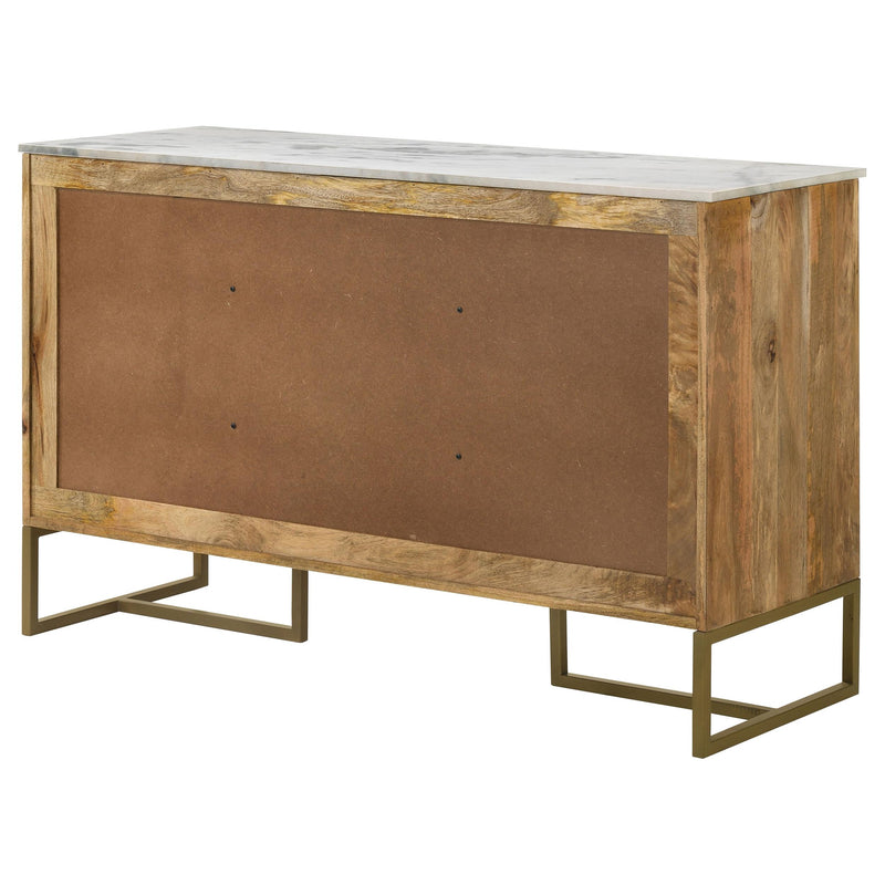  Coaster Furniture Keaton 951138 3-door Marble Top Herringbone Accent Cabinet - Natural IMAGE 8