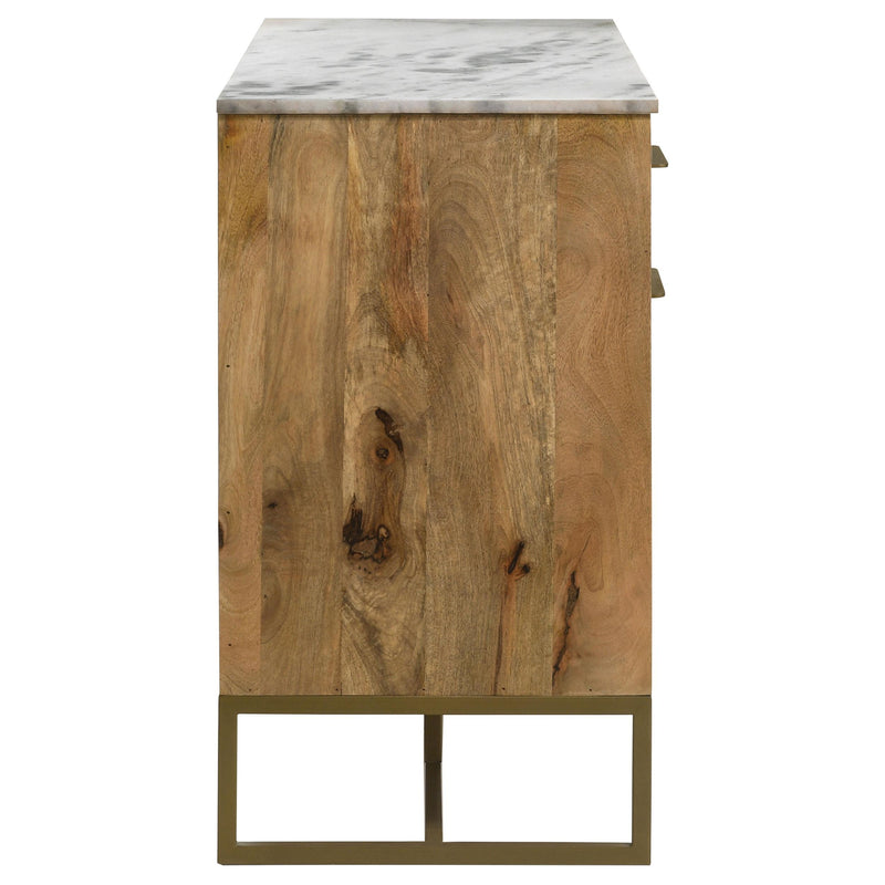  Coaster Furniture Keaton 951138 3-door Marble Top Herringbone Accent Cabinet - Natural IMAGE 9
