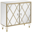  Coaster Furniture Astilbe 951851 2-door Mirrored Accent Cabinet - Silver and Champagne IMAGE 1