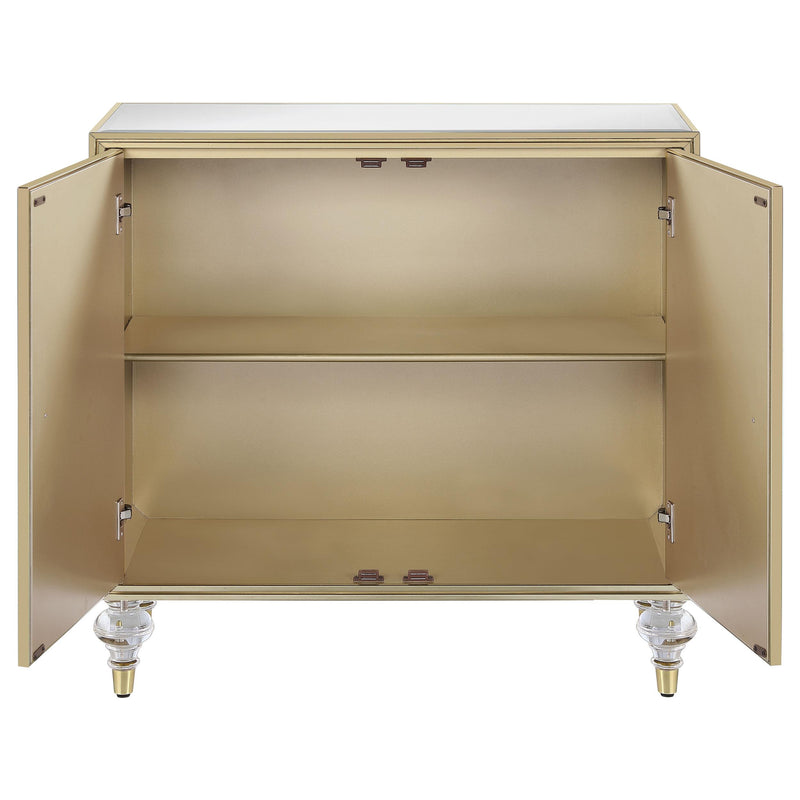  Coaster Furniture Astilbe 951851 2-door Mirrored Accent Cabinet - Silver and Champagne IMAGE 3