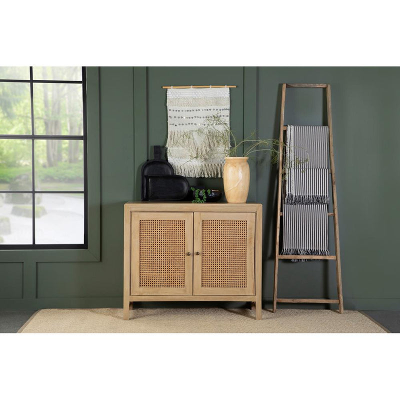  Coaster Furniture Zamora 953555 2-door Wood Accent Cabinet with Woven Cane - Natural IMAGE 10