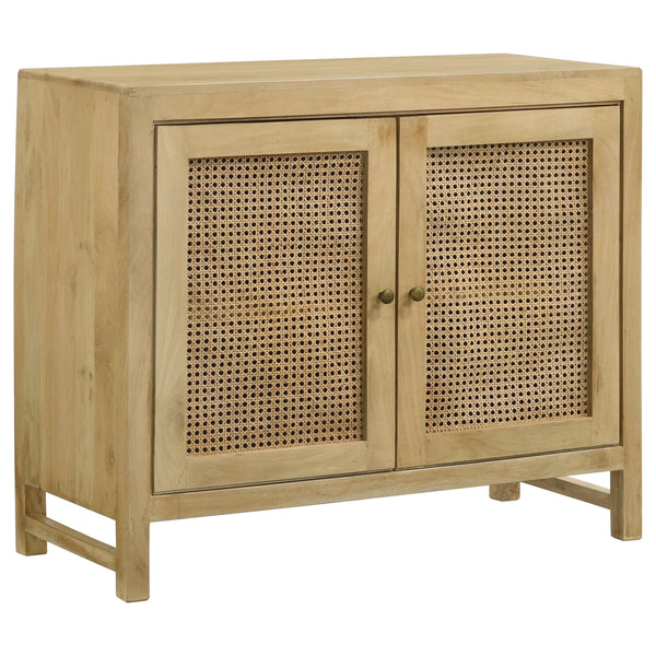  Coaster Furniture Zamora 953555 2-door Wood Accent Cabinet with Woven Cane - Natural IMAGE 1