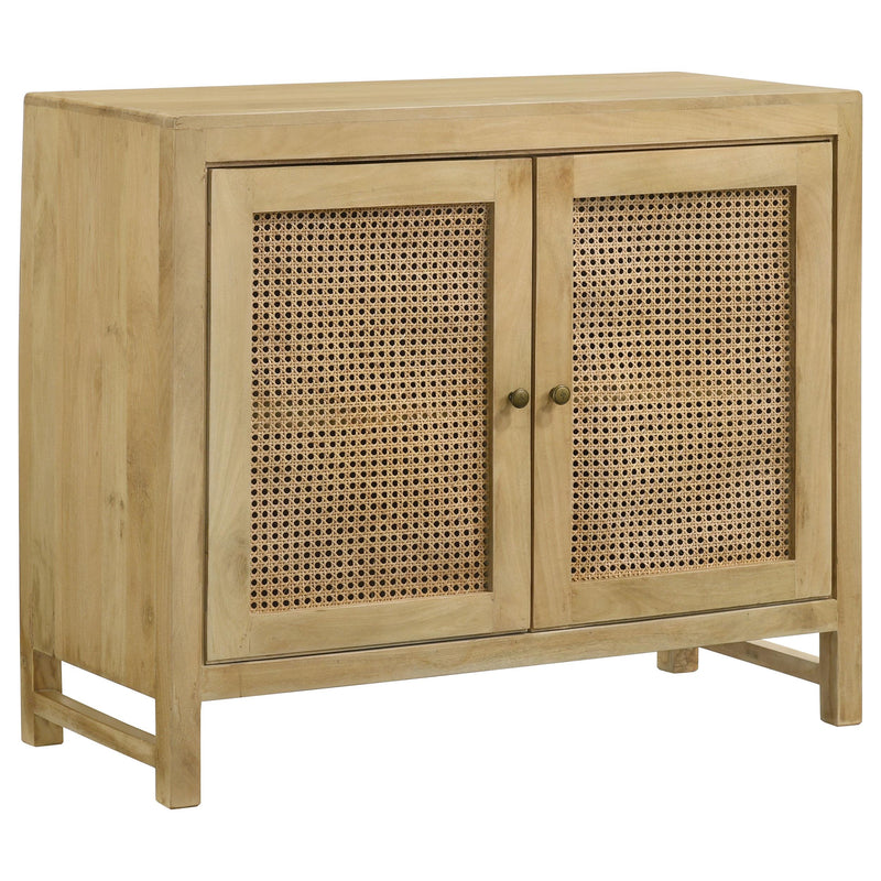 Coaster Furniture Zamora 953555 2-door Wood Accent Cabinet with Woven Cane - Natural IMAGE 1