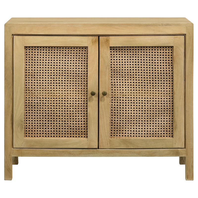  Coaster Furniture Zamora 953555 2-door Wood Accent Cabinet with Woven Cane - Natural IMAGE 3