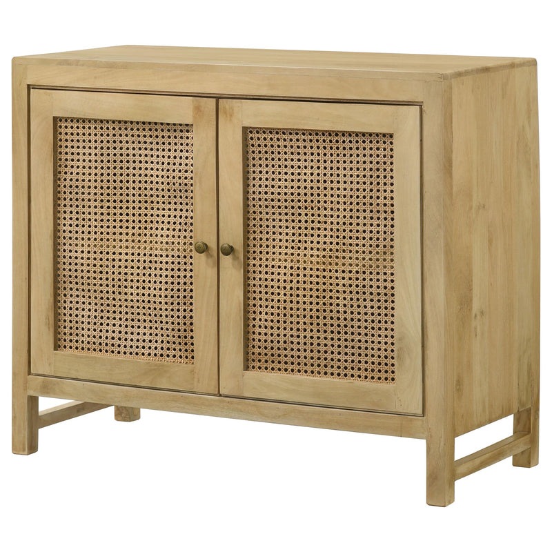  Coaster Furniture Zamora 953555 2-door Wood Accent Cabinet with Woven Cane - Natural IMAGE 5