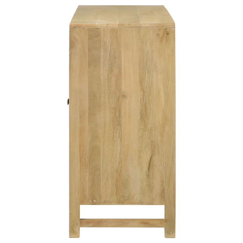  Coaster Furniture Zamora 953556 3-door Wood Accent Cabinet with Woven Cane - Natural IMAGE 6