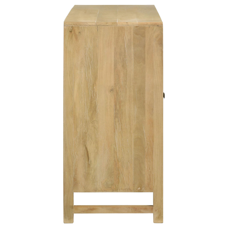  Coaster Furniture Zamora 953556 3-door Wood Accent Cabinet with Woven Cane - Natural IMAGE 9