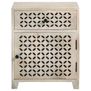  Coaster Furniture August 953569 1-Drawer Trellis Pattern Storage Cabinet - White Washed IMAGE 3