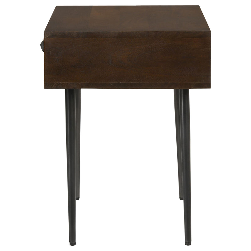  Coaster Furniture Ezra 959539 1-Drawer Rectangular Accent Side Table - Coffee Brown IMAGE 5