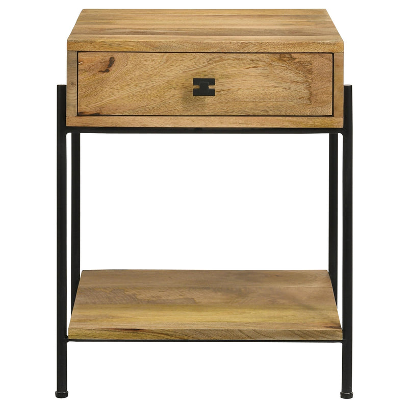  Coaster Furniture Declan 959556 1-Drawer Wood Accent Side Table - Natural Mango IMAGE 3