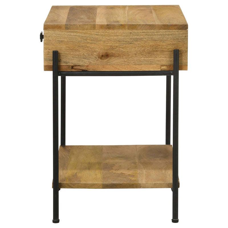  Coaster Furniture Declan 959556 1-Drawer Wood Accent Side Table - Natural Mango IMAGE 5