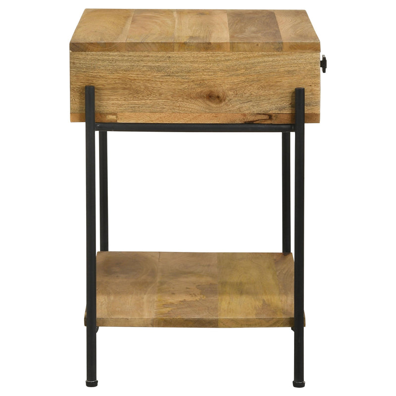 Coaster Furniture Declan 959556 1-Drawer Wood Accent Side Table - Natural Mango IMAGE 8