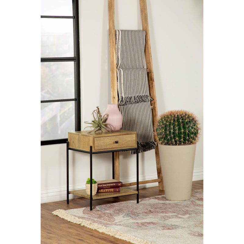  Coaster Furniture Declan 959556 1-Drawer Wood Accent Side Table - Natural Mango IMAGE 9