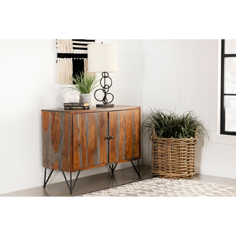  Coaster Furniture Macon 959615 2-door Sheesham Wood Storage Accent Cabinet - Grey IMAGE 2