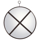  Coaster Furniture Gwyneth 961495 30 x 35 Inch Round Wall Mirror - Black Nickel IMAGE 3