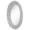  Coaster Furniture Colleen 961615 31 x 47 Inch Oval Wall Mirror Crystal Flowers - Silver IMAGE 1