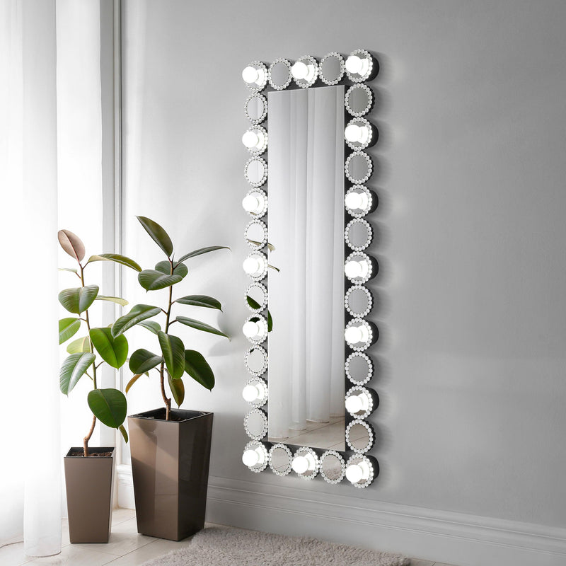  Coaster Furniture Aghes 961623 24 x 62 Inch Wall Mirror with Lighting - Silver IMAGE 6