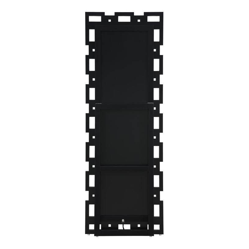  Coaster Furniture Tavin 961634 24 x 65 Inch Geometric Frame Standing Mirror - Silver IMAGE 4