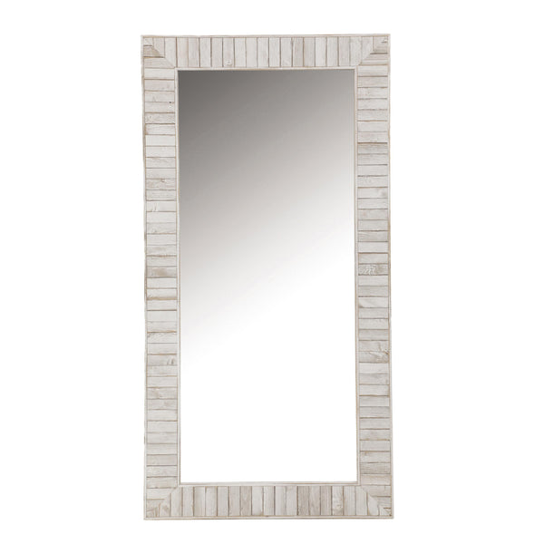  Coaster Furniture Pino 963488 34 x 68 Inch Wood Framed Floor Mirror - White IMAGE 1
