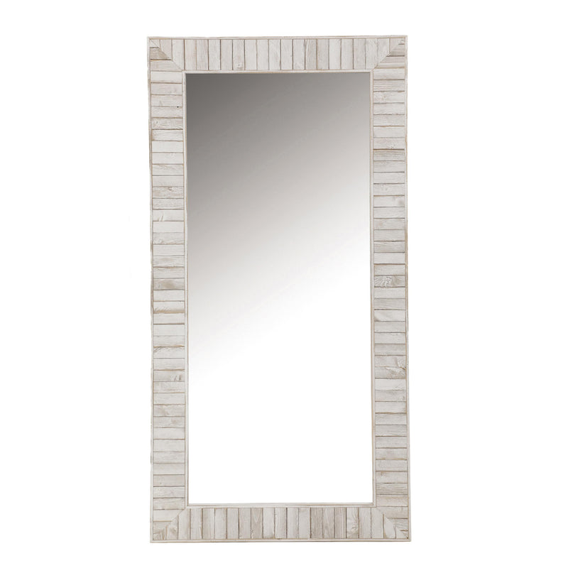  Coaster Furniture Pino 963488 34 x 68 Inch Wood Framed Floor Mirror - White IMAGE 1