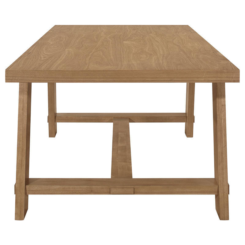  Coaster Furniture Sharon 104171 Rectangular 84-inch Wood Trestle Dining Table - Brown IMAGE 4