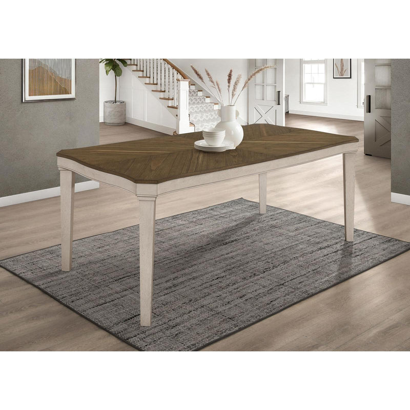  Coaster Furniture Ronnie 108051 Rectangular 79-inch Wood Dining Table - Rustic Cream IMAGE 7