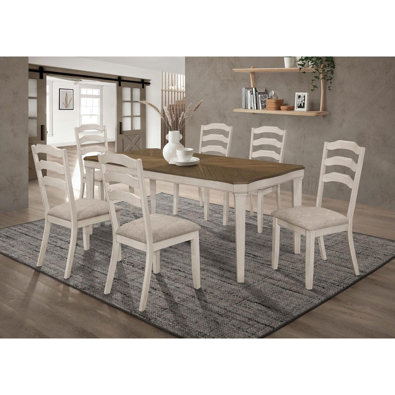  Coaster Furniture Ronnie 108052 Wood Dining Side Chair - Rustic Cream IMAGE 2