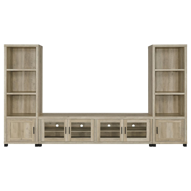 Coaster Furniture Sachin 707746 3-shelf Engineered Wood Media Tower - Distressed Pine IMAGE 9