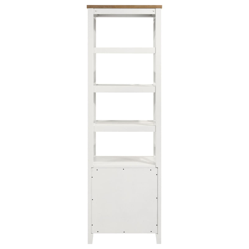  Coaster Furniture Hollis 708254 4-shelf Wood Media Tower with Drawers - Brown and White IMAGE 7