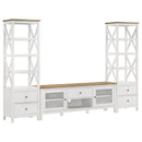  Coaster Furniture Hollis 708254 4-shelf Wood Media Tower with Drawers - Brown and White IMAGE 9