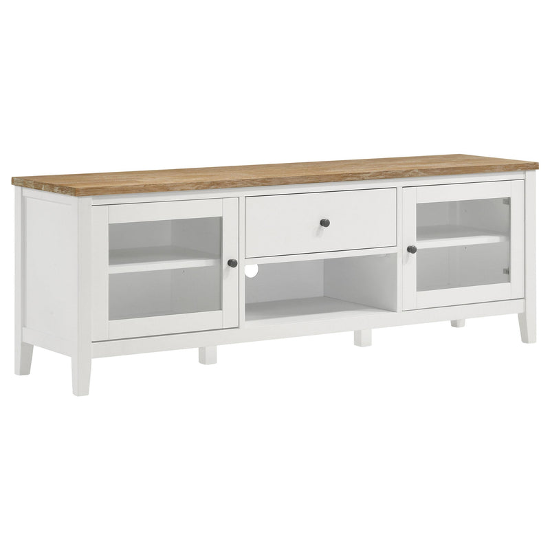  Coaster Furniture Angela 708253-SET 3-piece Entertainment Center with 67" TV Stand - Brown/White IMAGE 2