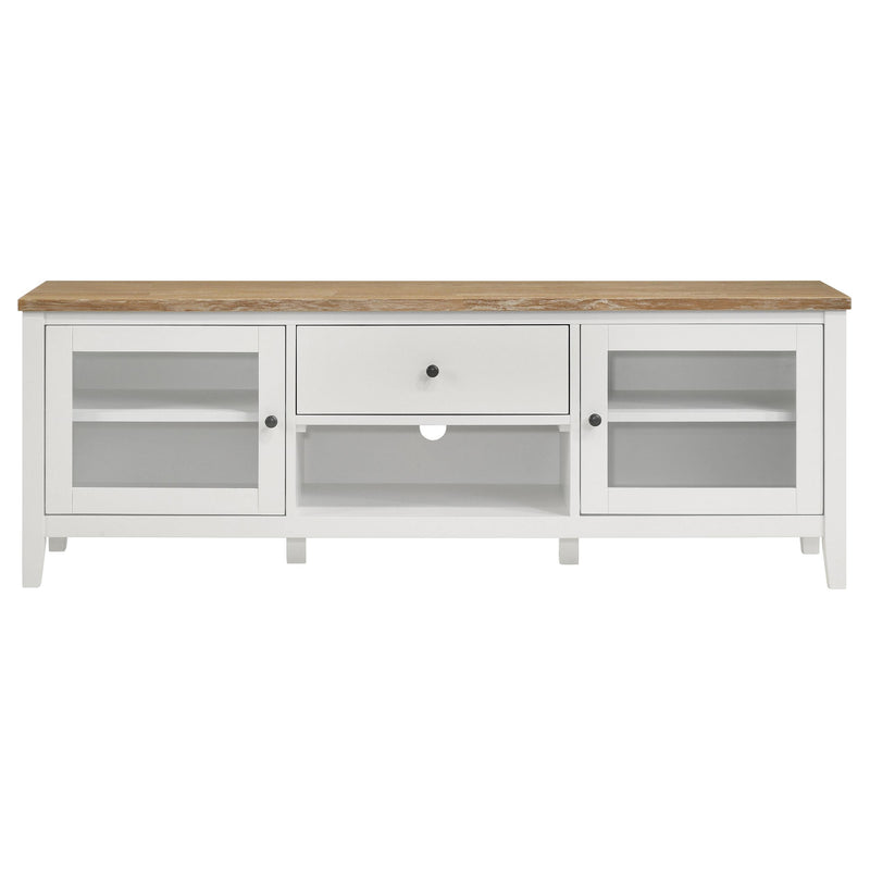  Coaster Furniture Angela 708253-SET 3-piece Entertainment Center with 67" TV Stand - Brown/White IMAGE 3