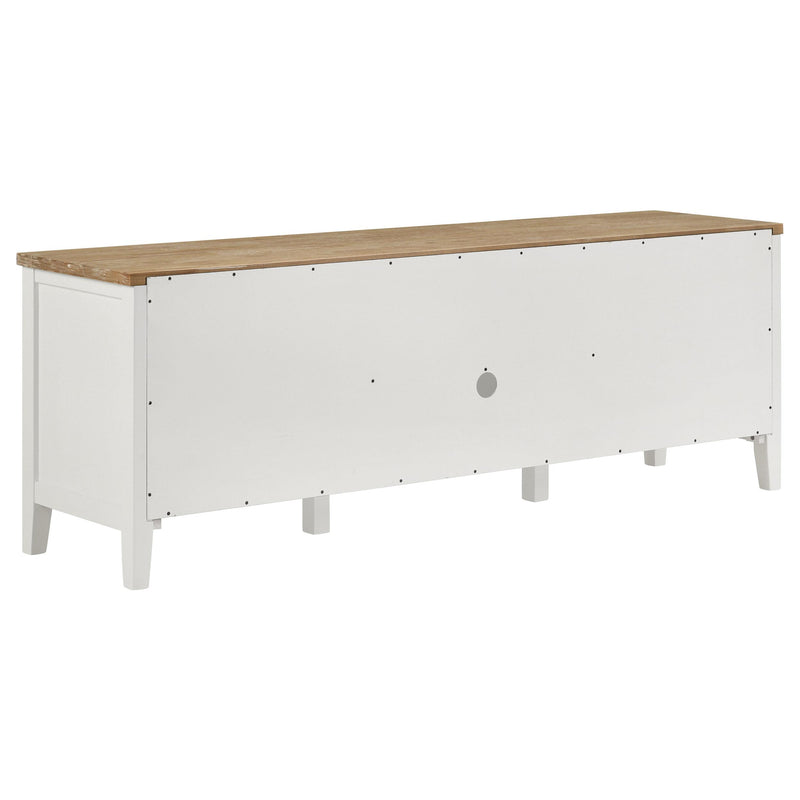  Coaster Furniture Angela 708253-SET 3-piece Entertainment Center with 67" TV Stand - Brown/White IMAGE 4